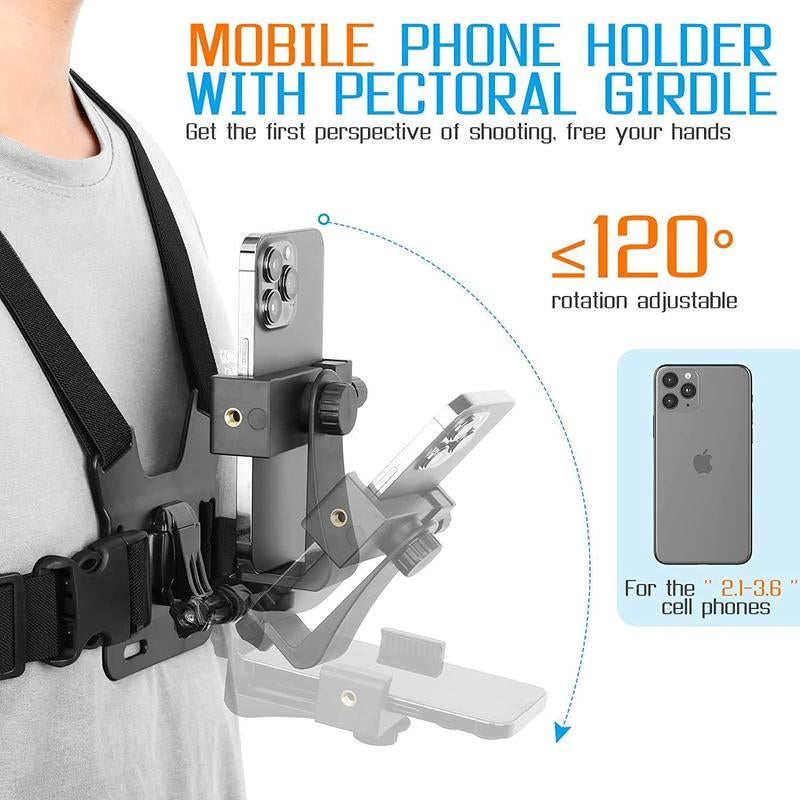 2025 Professional Hanging Neck Mount for Smartphones and Action Cameras - Hands-Free Vlogging and Video Recording Holder Compatible with iPhone 15/14/13/12 Series and Android Devices