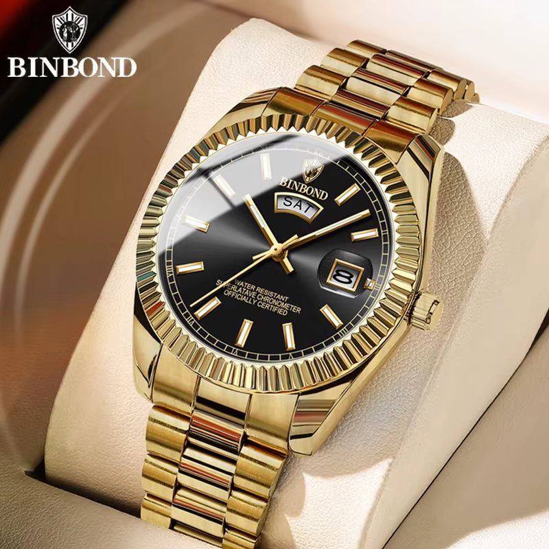 B7012 Mens Fashion Business Sports Quartz Watch 30M Waterproof Luminous Classic Calendar Creative Clock Mens Wristwatch