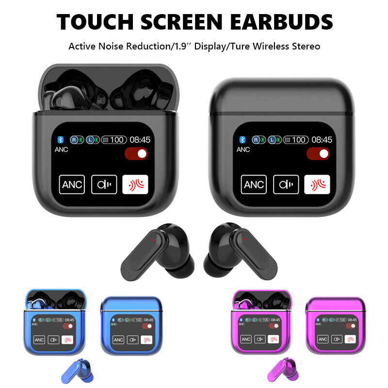 2024 Bluetooth 5.4 Wireless Stereo Earbuds with Touch Screen and Enhanced Bass