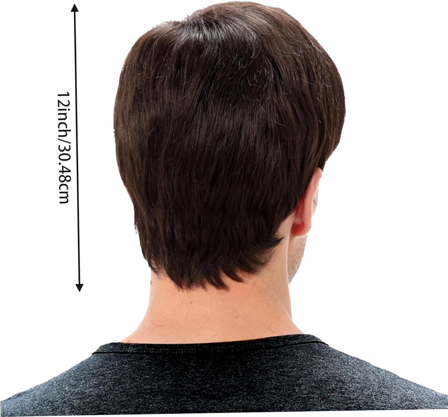 Mens Wig Straight Breathable Adjustable Mens Wigs Realistic Natural Short Hair Wig Replacement Male Wig for Cosplay Costume Dark Brown
