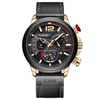 Fashion Watch Man Luxury Chronograph Sport Mens Watches Quartz Wristwatches Leather Male Waterproof Clock Relogio Masculino