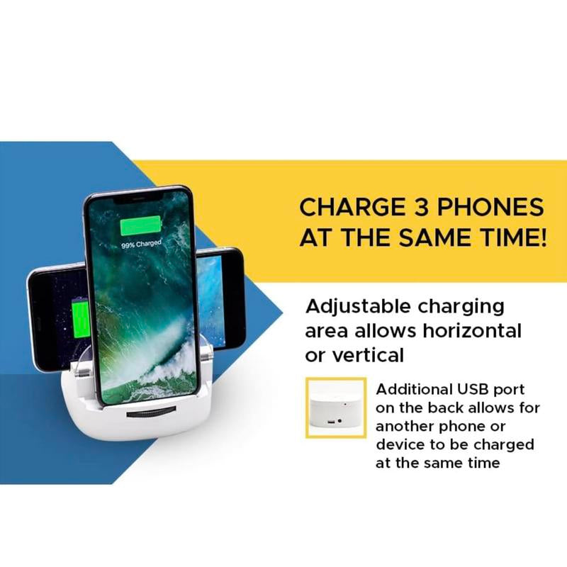LUMICHARGE 3-in-1 Fast Wireless Charging Station for Multiple Devices - Adjustable Multifunction Charger
