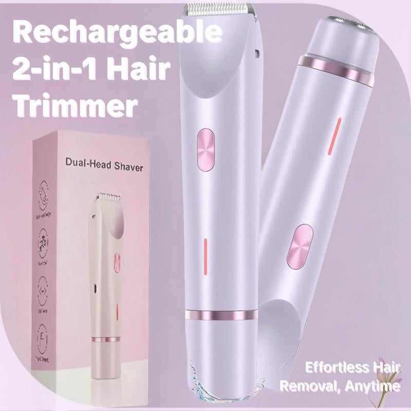 Electric Hair Trimmer for Women, 1 Box Rechargeable 2 in 1 Body & Facial Diffuser Hair Removal Double Head Trimmer for Face Underarm Legs, Gifts for Girl, Women'S Electric Shaver