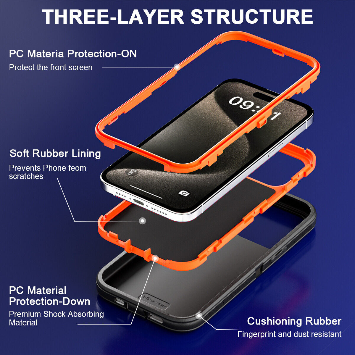 For Iphone 16 14 13 12 11 15 Pro Max 16E Case Rugged Shockproof Heavy Duty Cover
