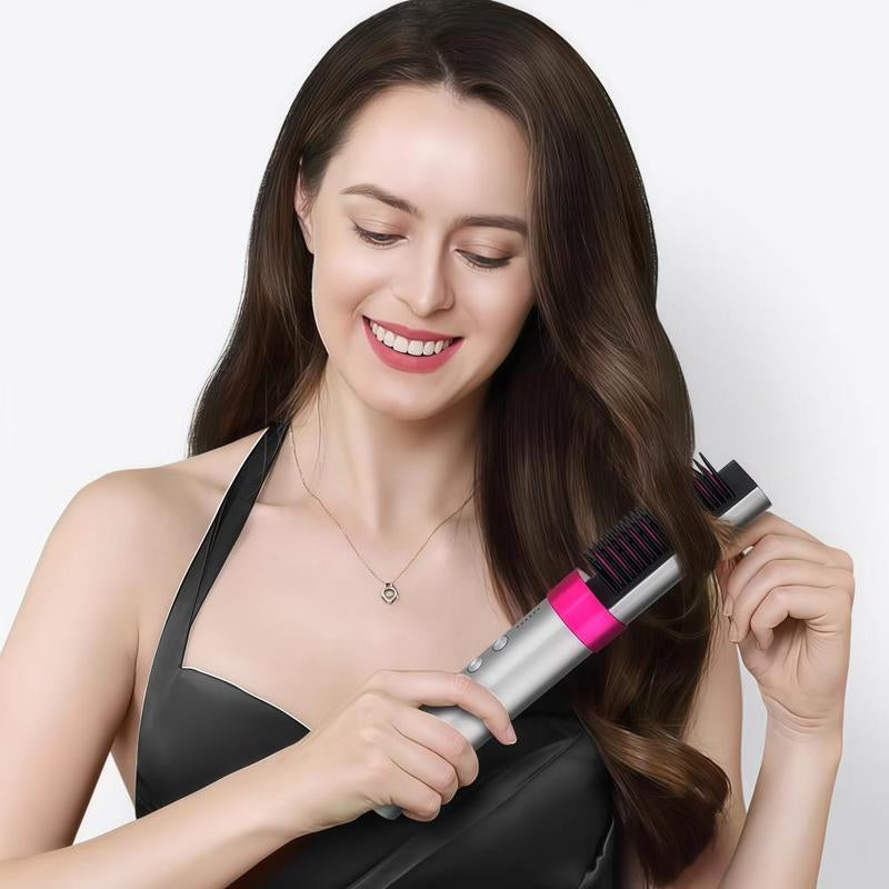 K-SKIN Pro Ionic Straightening Brush & Curler - 30S Fast Heat, 6000W Negative Ion & Wireless Charging, 6-Temp 150°F-200°F with Anti-Scald Teeth, Salon 3-Minute Styling + Fragrance Diffuser for Hydrated Silk Hair