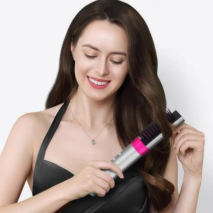 K-SKIN Pro Ionic Straightening Brush & Curler - 30S Fast Heat, 6000W Negative Ion & Wireless Charging, 6-Temp 150°F-200°F with Anti-Scald Teeth, Salon 3-Minute Styling + Fragrance Diffuser for Hydrated Silk Hair