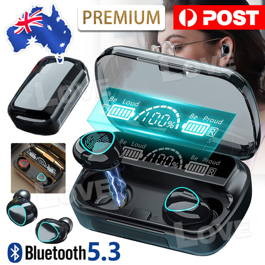 TWS Bluetooth 5.3 Waterproof Wireless Earbuds with LED Display - 2024 Model