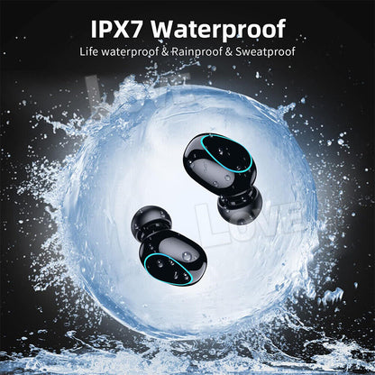 TWS Bluetooth 5.3 Waterproof Wireless Earbuds with LED Display - 2024 Model