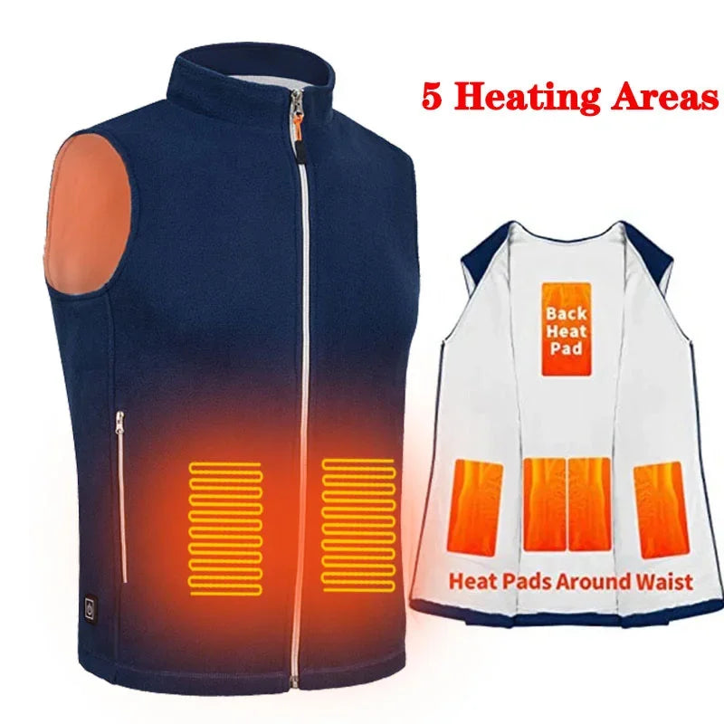 Luxury Women Heating Vest Jacket Winter Heated Vest USB Infrared Electric Heating Men Clothing Flexible Thermal Warm Mens Jacket