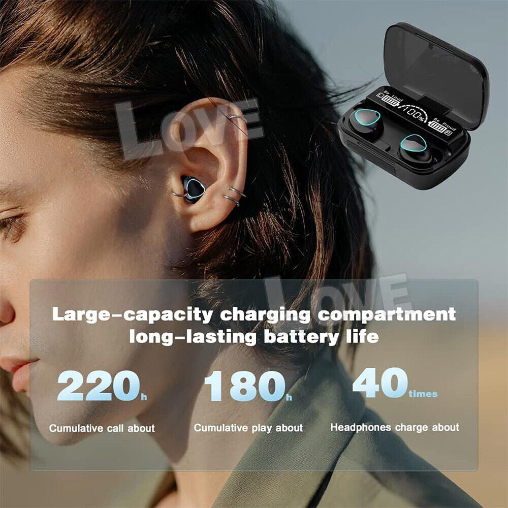 TWS Bluetooth 5.3 Waterproof Wireless Earbuds with LED Display - 2024 Model
