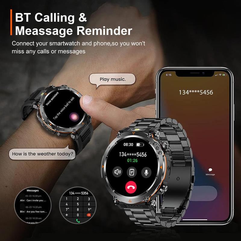 Multifunctional Smart Watch for Men - Stylish Digital Sports Watch with Compass, Perfect Gift for Boyfriends and Tech Enthusiasts