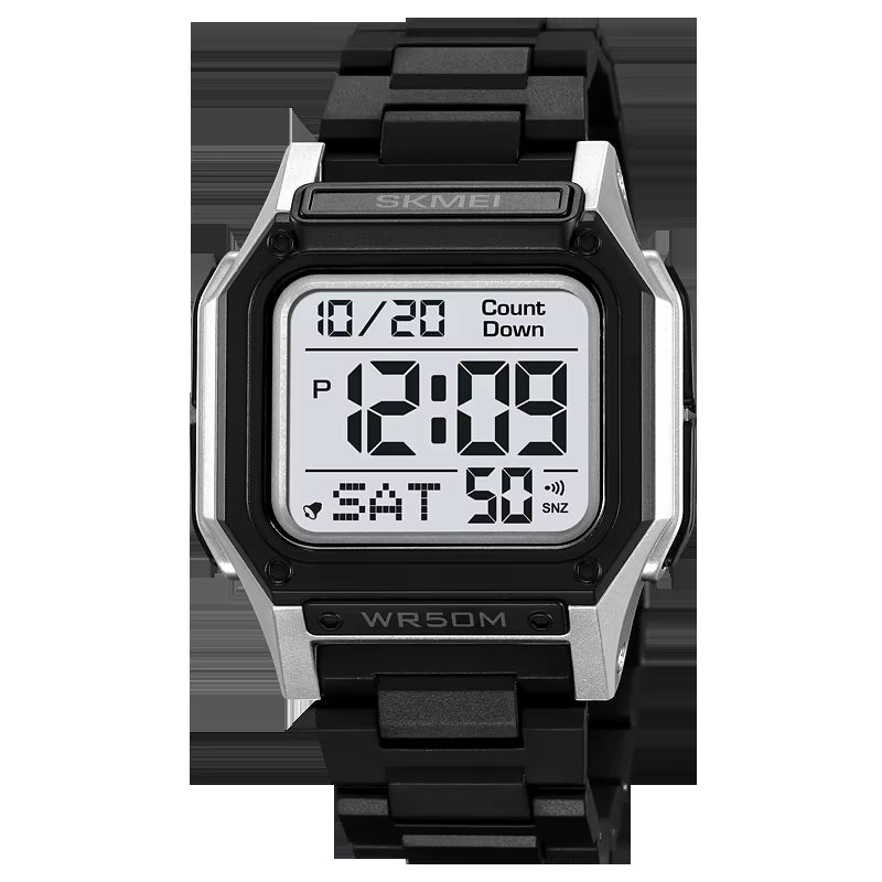 Waterproof Sport Watch for Man Countdown Stopwatch Digital Wristwatch 2Time Fashion Mens Clock