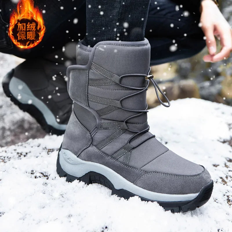Snow Boots Men Waterproof Mens Winter Boots with Fur Winter Shoes Nonslip Men Boots Platform Thick Plush Warm Botas Dropshipping