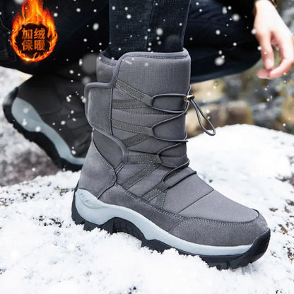 Snow Boots Men Waterproof Mens Winter Boots with Fur Winter Shoes Nonslip Men Boots Platform Thick Plush Warm Botas Dropshipping