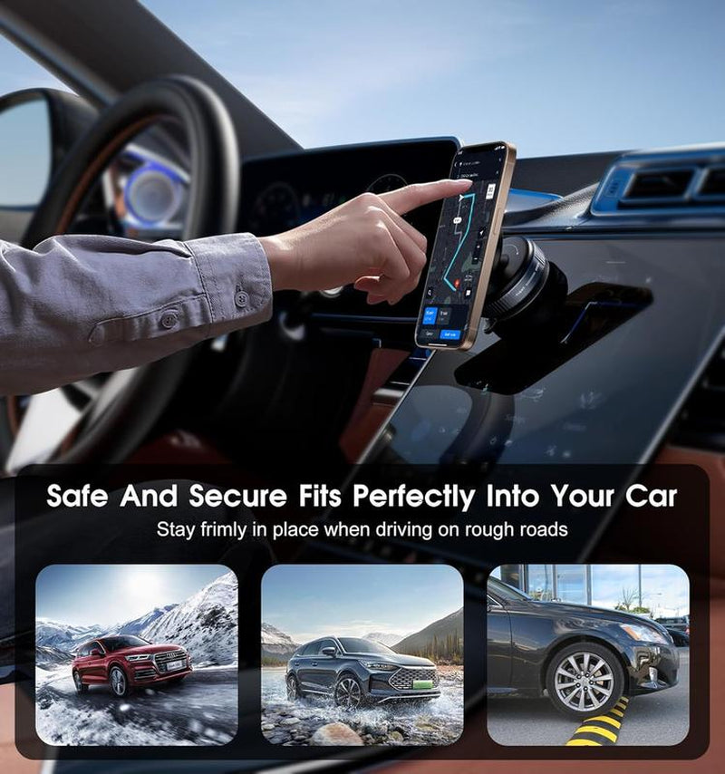 360° Adjustable Magnetic Phone Holder - Universal Compatibility for iPhone and Android Devices, Ideal for Car Interior Accessories