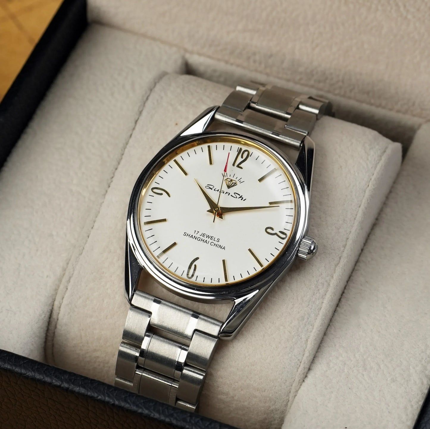 Genuine Shanghai Mechanical Watch Manual Winding 17 Diamond Retro Fashion Waterproof Mens Watch Religio Masculino Watche for Men