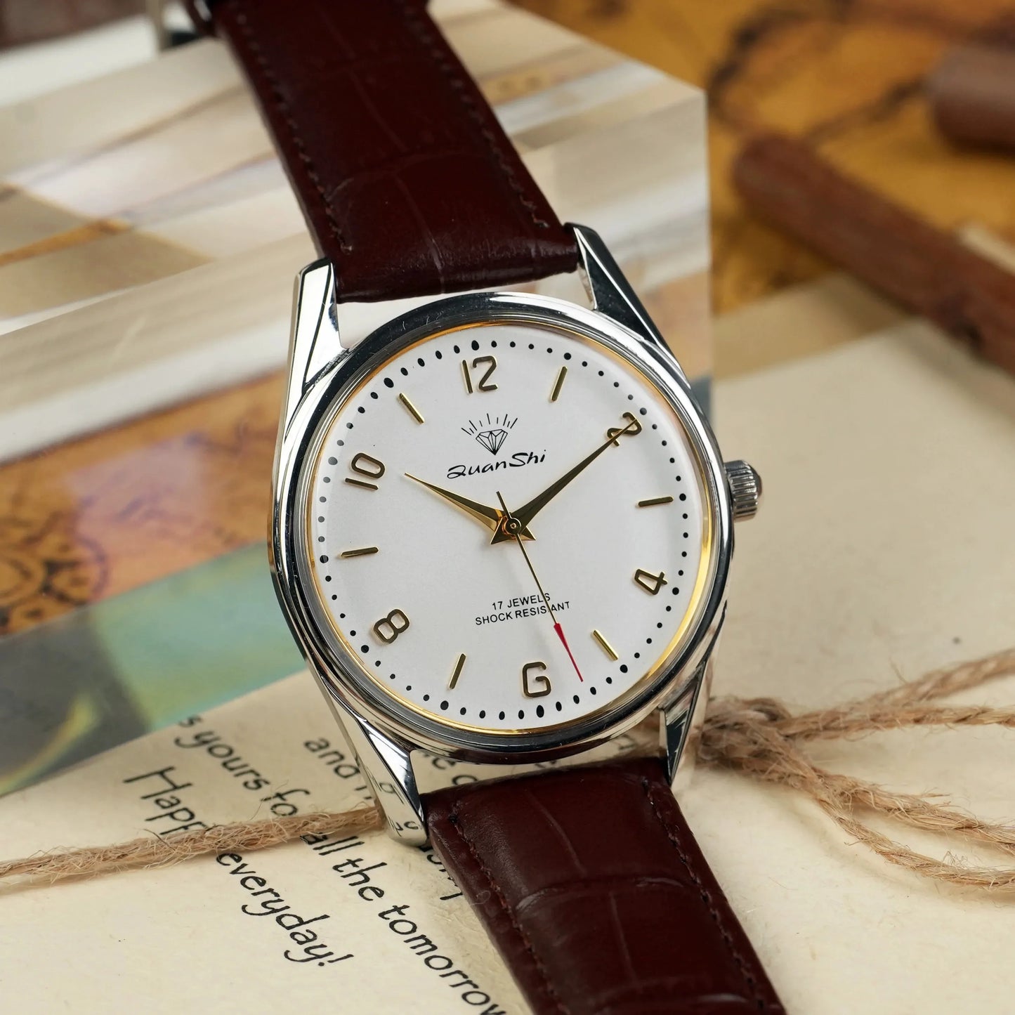 Genuine Shanghai Mechanical Watch Manual Winding 17 Diamond Retro Fashion Waterproof Mens Watch Religio Masculino Watche for Men