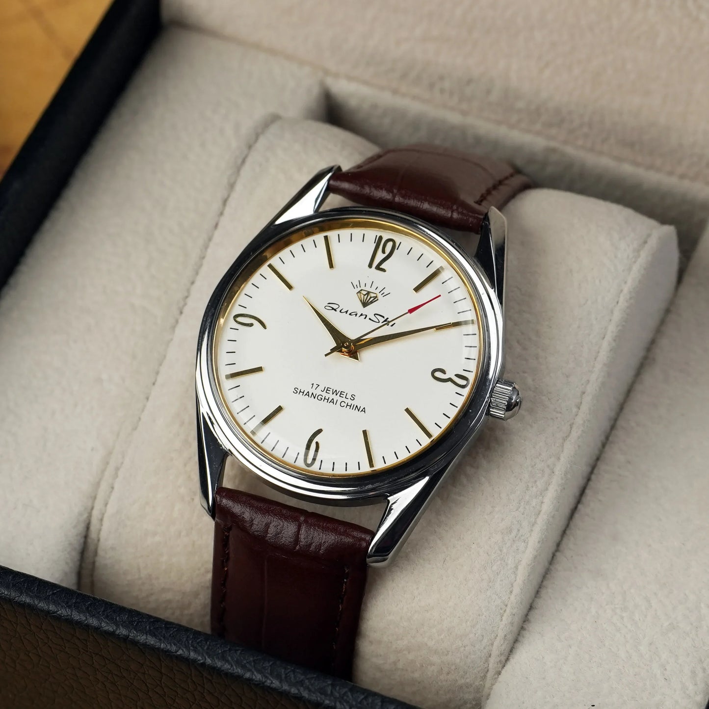 Genuine Shanghai Mechanical Watch Manual Winding 17 Diamond Retro Fashion Waterproof Mens Watch Religio Masculino Watche for Men