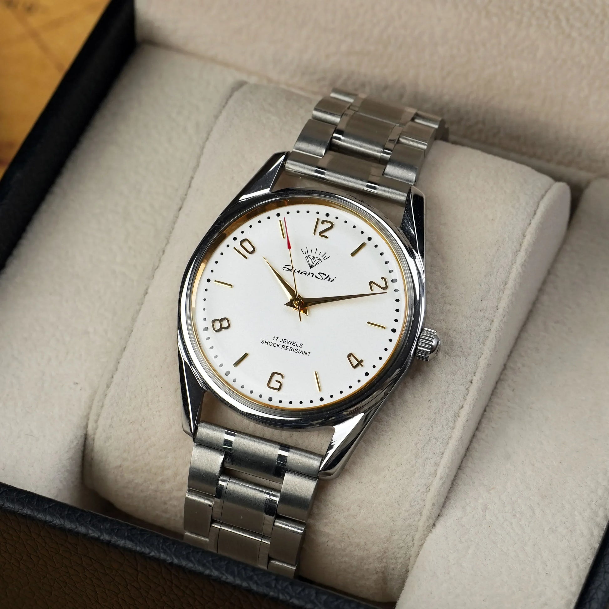 Genuine Shanghai Mechanical Watch Manual Winding 17 Diamond Retro Fashion Waterproof Mens Watch Religio Masculino Watche for Men