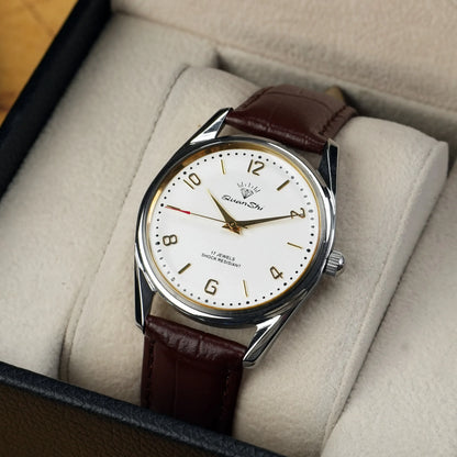 Genuine Shanghai Mechanical Watch Manual Winding 17 Diamond Retro Fashion Waterproof Mens Watch Religio Masculino Watche for Men