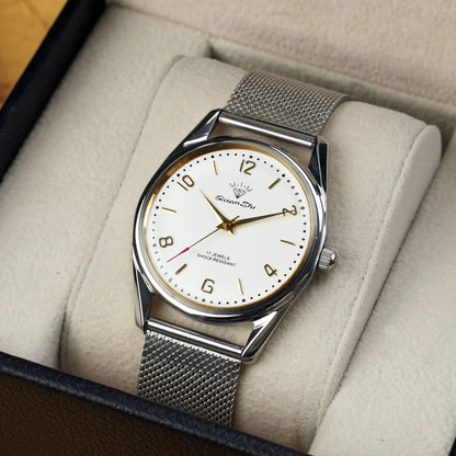 Genuine Shanghai Mechanical Watch Manual Winding 17 Diamond Retro Fashion Waterproof Mens Watch Religio Masculino Watche for Men