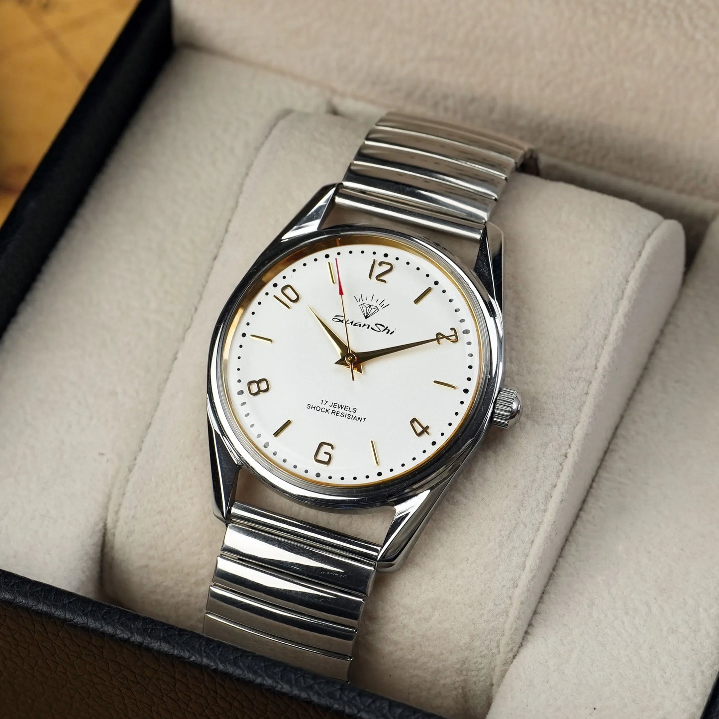 Genuine Shanghai Mechanical Watch Manual Winding 17 Diamond Retro Fashion Waterproof Mens Watch Religio Masculino Watche for Men