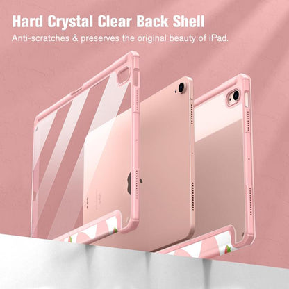 Fintie Hybrid Slim Case for iPad Air 11" (M3/M2 Chip) / iPad Air 5th/4th Generation (10.9") with Clear Back Cover and Built-In Pencil Holder, Ideal for Girls
