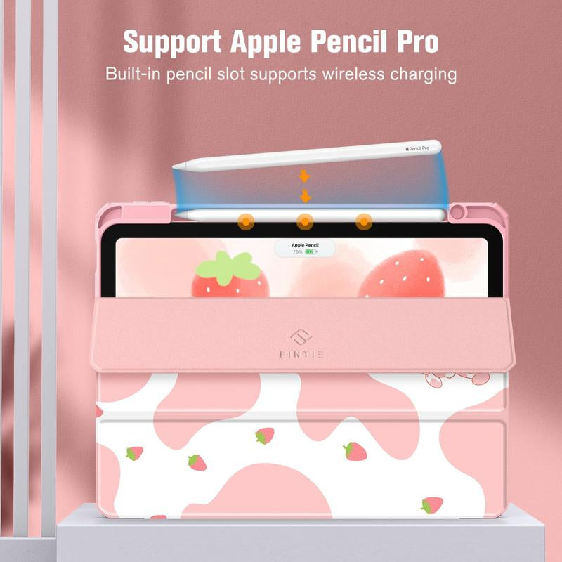 Fintie Hybrid Slim Case for iPad Air 11" (M3/M2 Chip) / iPad Air 5th/4th Generation (10.9") with Clear Back Cover and Built-In Pencil Holder, Ideal for Girls