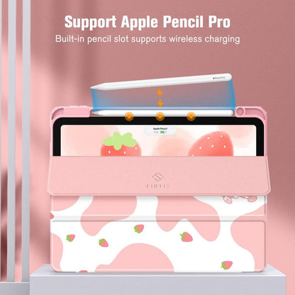 Fintie Hybrid Slim Case for iPad Air 11" (M3/M2 Chip) / iPad Air 5th/4th Generation (10.9") with Clear Back Cover and Built-In Pencil Holder, Ideal for Girls