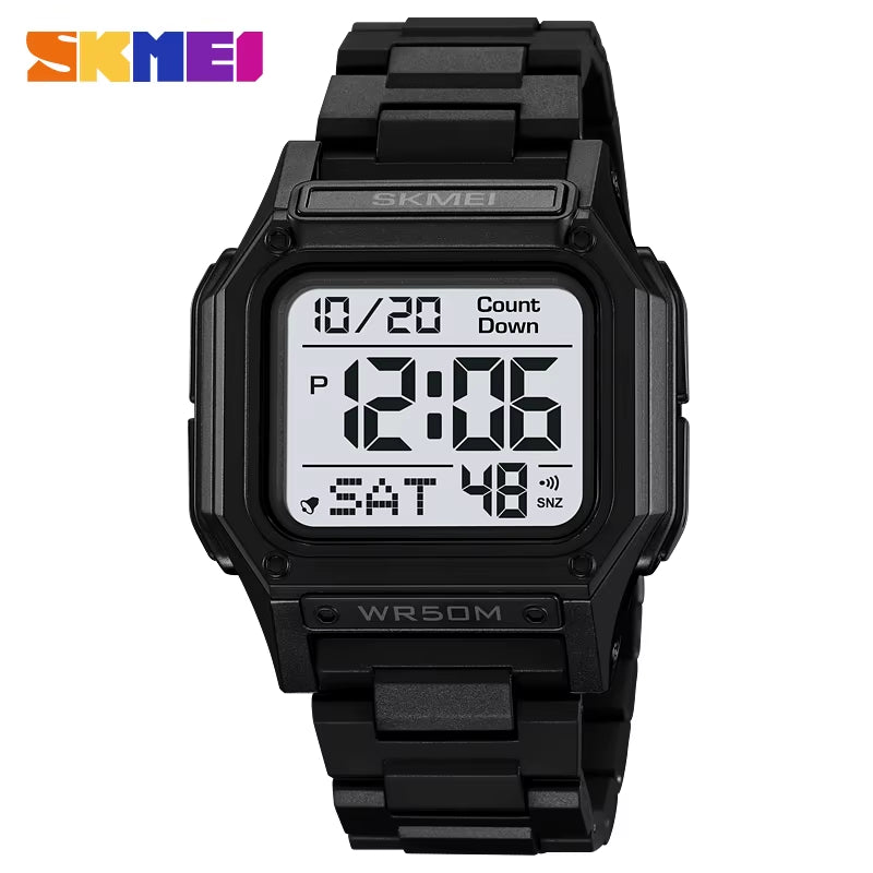 Waterproof Sport Watch for Man Countdown Stopwatch Digital Wristwatch 2Time Fashion Mens Clock