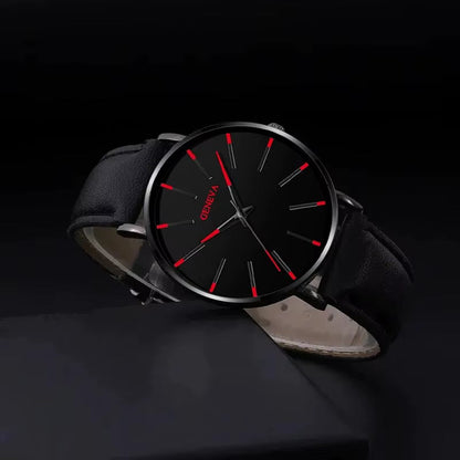3Pcs Set Fashion Mens Watches Luxury Casual Leather Quartz Wristwatch Men Business Sports Wrist Watch Bracelet Necklace Set