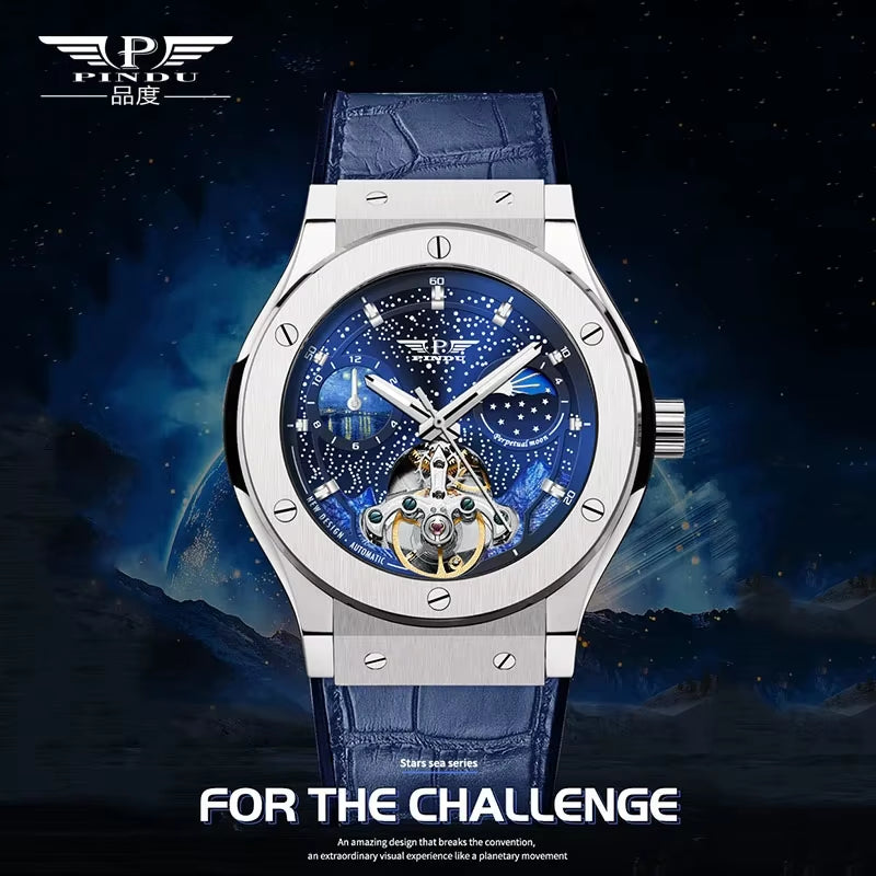 INDU Design Mens Watches To Brand Luxury Fashion Business Automatic Watch Men'S Waterroof Mechanical Watch Montre Homme