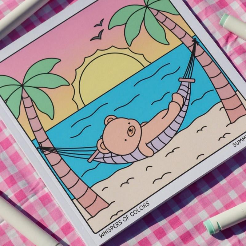 Coloring Book and Ohuhu Marker Set: 4 Books with 8 Mystery Markers