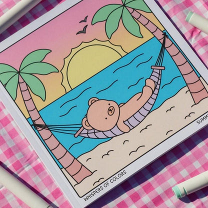 Coloring Book and Ohuhu Marker Set: 4 Books with 8 Mystery Markers