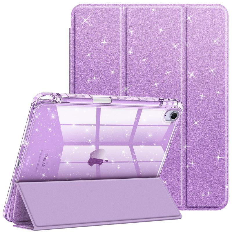 Fintie Hybrid Slim Case for iPad Air 11" (M3/M2 Chip) / iPad Air 5th/4th Generation (10.9") with Clear Back Cover and Built-In Pencil Holder, Ideal for Girls