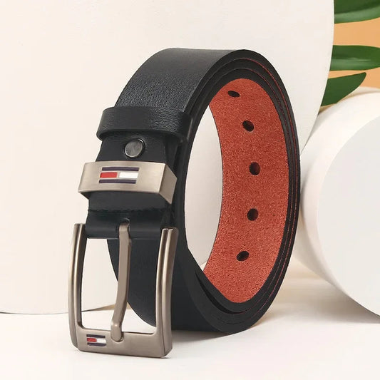 Fashion Mens PU Alloy Square Buckle Business Leisure Belts Winter Black Belts for Men Jean Pants Simple Waistband