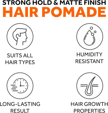 Thickening Pomade with Hair Growth Benefits - Strong Hold, Water-Based, Matte Finish for Men'S Styling and Hair Loss Prevention