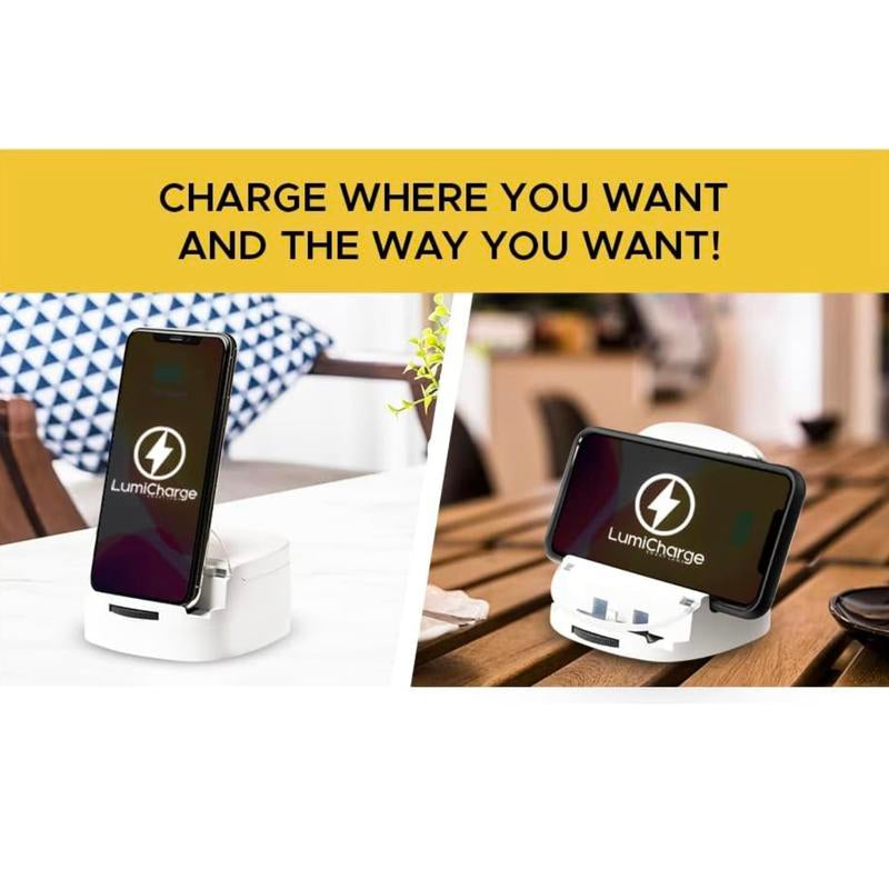 LUMICHARGE 3-in-1 Fast Wireless Charging Station for Multiple Devices - Adjustable Multifunction Charger