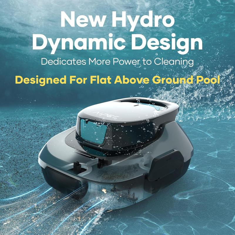 AIPER Cordless Robotic Pool Cleaner with Dual-Drive Motors and Self-Parking Technology - Lightweight and High-Performance Pool Vacuum for Outdoor Use