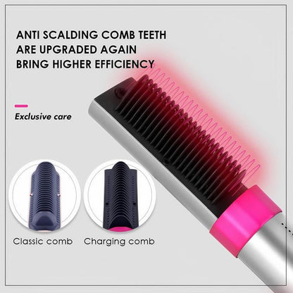 K-SKIN Pro Ionic Straightening Brush & Curler - 30S Fast Heat, 6000W Negative Ion & Wireless Charging, 6-Temp 150°F-200°F with Anti-Scald Teeth, Salon 3-Minute Styling + Fragrance Diffuser for Hydrated Silk Hair