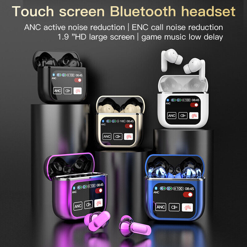 2024 Bluetooth 5.4 Wireless Stereo Earbuds with Touch Screen and Enhanced Bass