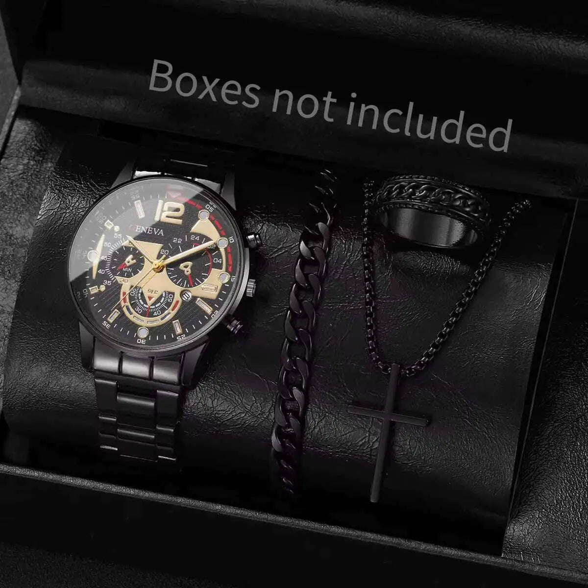 4Pcs/Set Fashion Men Business Watches Analog Quartz Watch for Mens Clock Reloj Hombre（Without Box）