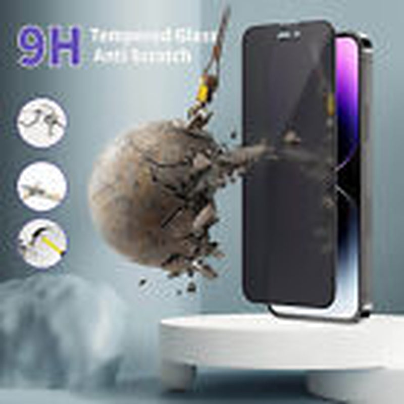 Privacy Tempered Glass Screen Protector for iPhone 16E, 16, 15, 14, 13, 12, 11 Pro Max