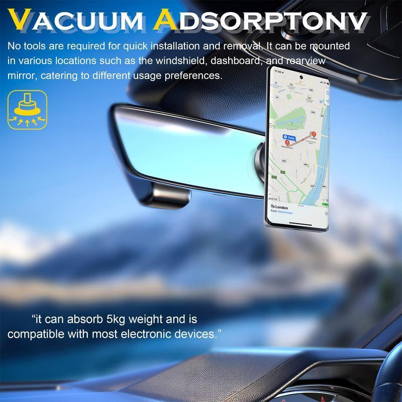 Magnetic Vacuum Phone Holder with Suction Cup - Versatile Accessory for 4-7 Inch Phones, Ideal for Various Settings and Car Use
