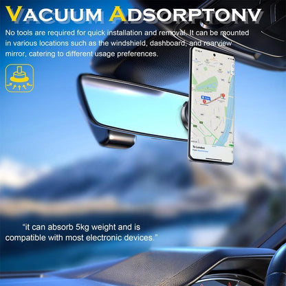 Magnetic Vacuum Phone Holder with Suction Cup - Versatile Accessory for 4-7 Inch Phones, Ideal for Various Settings and Car Use