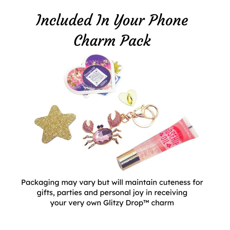 Cruz the Crab Glitzy Drop Accessory for Phones, Bags, and Keys