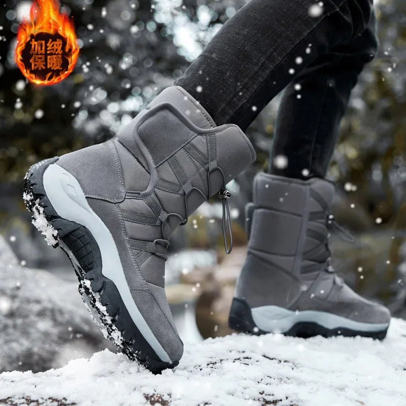 Snow Boots Men Waterproof Mens Winter Boots with Fur Winter Shoes Nonslip Men Boots Platform Thick Plush Warm Botas Dropshipping