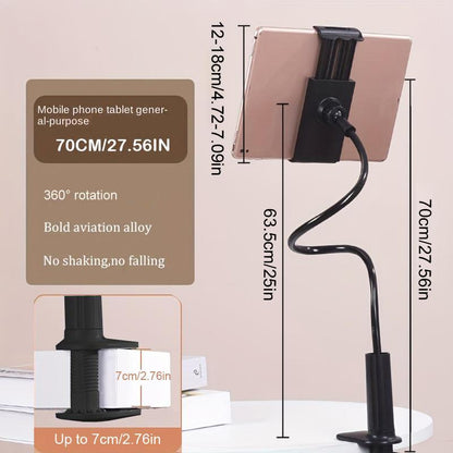 Adjustable 360° Rotatable Metal Desktop Phone and Tablet Holder, Versatile Smartphone Stand for Office and Home Use, Compatible with Most Mobile Devices, Ideal for Back to School Gifts