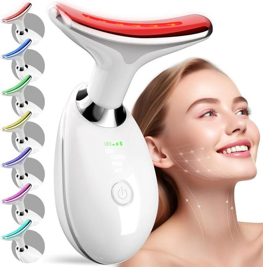 7-Color LED Electric Facial Massager - Advanced Beauty Device for Skin Care, Vibration Therapy for Double Chin and Face Sculpting, Ergonomic Handle for Comfort