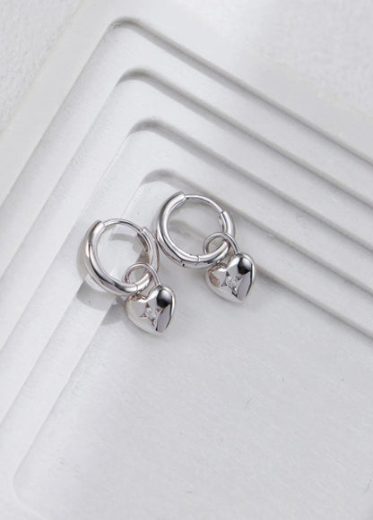 Heart-Shaped Zirconia Earrings